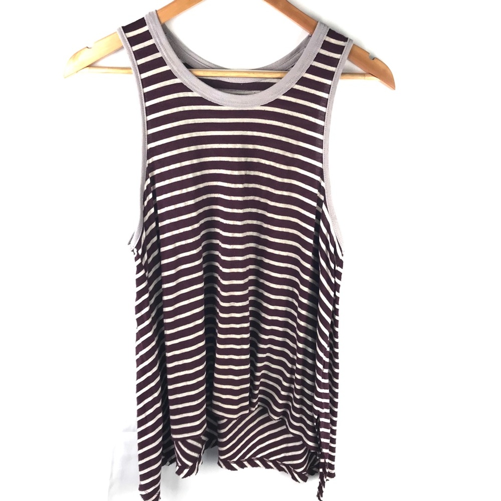FREE PEOPLE purple stripe tank M